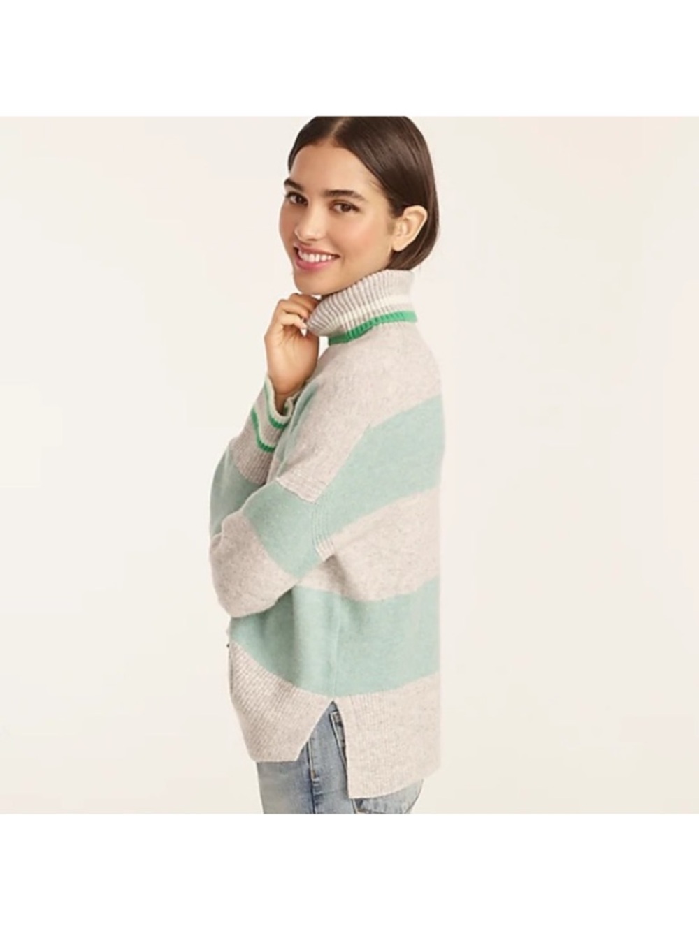 J.Crew NWT Mint Striped Turtleneck
Sweater XS - Picture 2 of 6